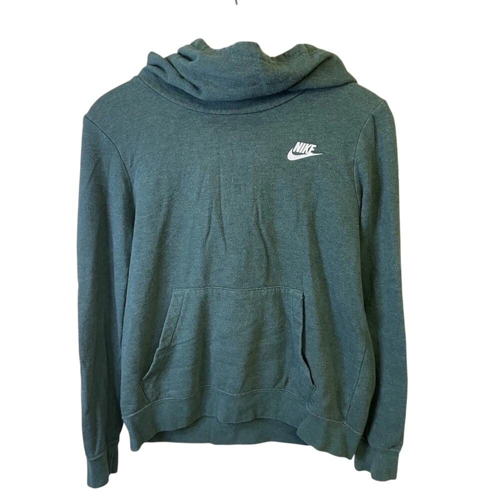 Nike Sportswear Women’s Cowl Neck Zip Up Hoodie Green Fleece Size S